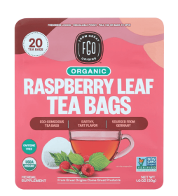 FGO From Great Origins, Raspberry Leaf Herbal Tea, Organic Tea Bags, 20 Count, 1.06 oz