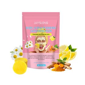 Jaysuing Kojic Acid Turmeric Balancing Water & Oil Cleansing Pad Gently Cleanses The Skin, Exfoliates The Skin, Gently Purifies And Soothes The S (Option: 2PCS)