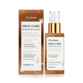 OceAura Bronze Body Glitter Oil Glitter Bronzer Rose Gold Highlighter Waterproof Moisturizing Massage (Option: 3PCS)
