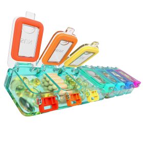 Weekly Medicine Pill Organizer Waterproof 7 Day Large Pill Box Daily Pill Case Cute Vitamin Organizer Portable Pill Container Travel Pills Holder (Brand: Bexeen)